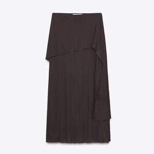 New Zara soft midi skirt in chocolate brown- small